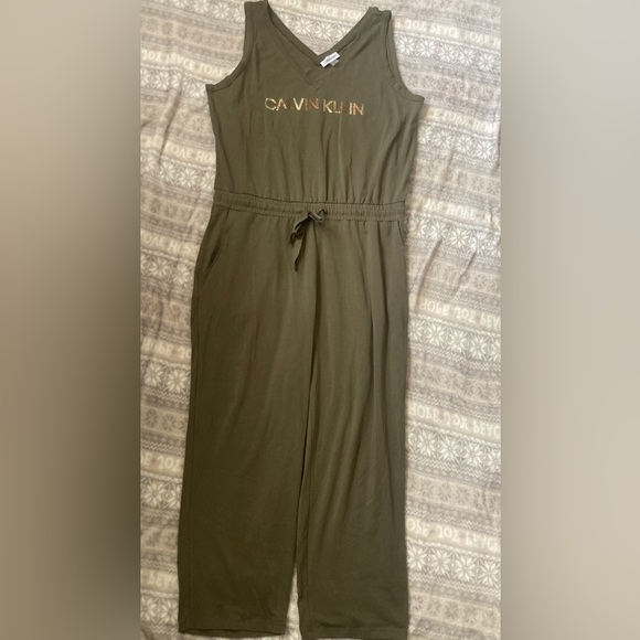 Army green Calvin Klein jumpsuit size L - Picture 1 of 2